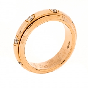 Piaget Possession Diamond 18K Rose Gold Spinning Band Ring Size 51