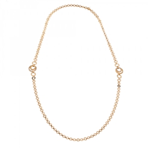 Piaget Possession Diamond 18K Rose Gold Hoop Link Sautoir Necklace