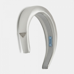 Pre Owned Prada Silver Satin Headband