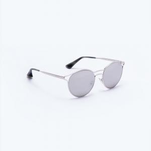 Prada Silver Mirrored Round Sunglasses