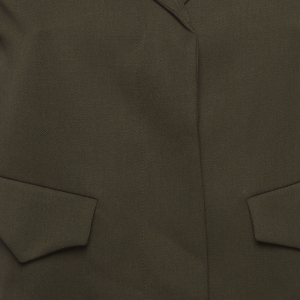 Pre Owned Prada Military Green Wool Gabardine Cropped Jacket XXS
