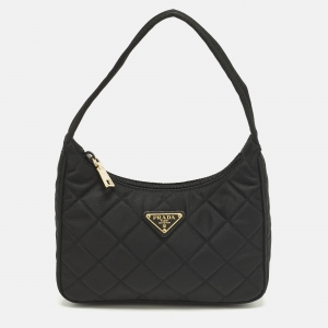 مملوكة مسبقًا حقيبة كتف برادا نايلون مبطن أسود ري-نايلون تيسوتو