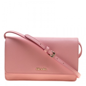 Pre Owned Prada Pink Saffiano Lux Leather Shoulder Bag