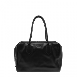 Pre Owned Prada Black Leather Bauletto Bag