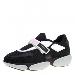 Pre Owned Prada Monochrome Mesh Cloudbust Low Top Sneakers Size 36