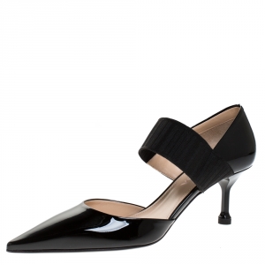 Pre Owned Prada Black Patent Leather Pointed Toe Pumps Size 38.5