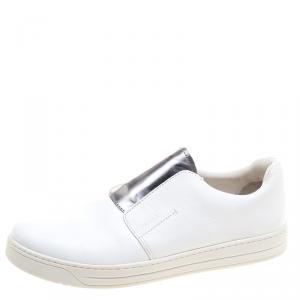 Pre Owned Prada Sport White Leather Slip On Sneakers Size 39