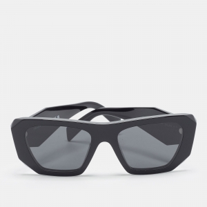 Pre Owned Prada Black SPR B18 Symbole Frame Square Sunglasses