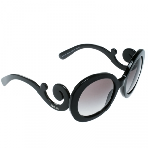 Prada Black/Grey Gradient SPR27N Oversized Round Baroque Sunglasses