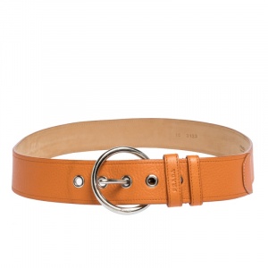 Prada Orange Leather Wide Belt 90CM