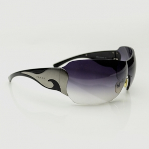 Prada Gunmetal Grey Shield Unisex Sunglasses