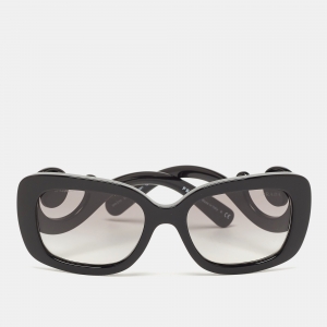 Prada Black SPR27O Baroque Rectangular Sunglasses