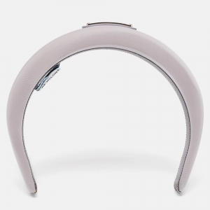 Prada Light Purple Metal Triangle Applique Nylon Headband