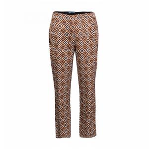 Prada Multicolor Diamond Print Silk And Wool Blend Cropped Pants M