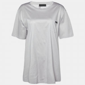 Prada Grey Cotton Chest Pocket Half Sleeve T-Shirt XXXL