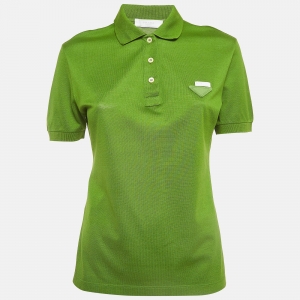 Prada Green Cotton Knit Polo Tshirt L
