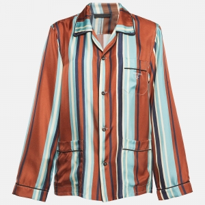 Prada Multicolor Striped Silk Twill Shirt XS