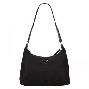 Pre Owned Prada Black Tessuto Nylon Shoulder Bag