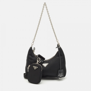 Prada Black Nylon Re-Edition 2005 Shoulder Bag