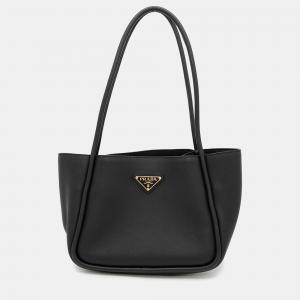 Pre Owned Prada Shopping Tote Black Leather