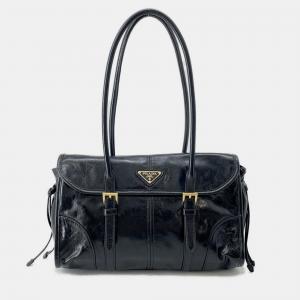 مملوكة مسبقًا Prada Medium Leather Shoulder Bag Black