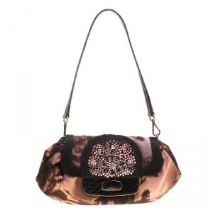 Pre Owned Prada Multicolor Nylon Crystal Embellished Shoulder Bag