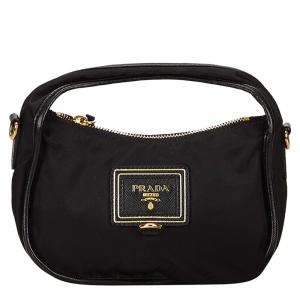 Pre Owned Prada Black Tessuto Nylon Mini Shoulder Bag
