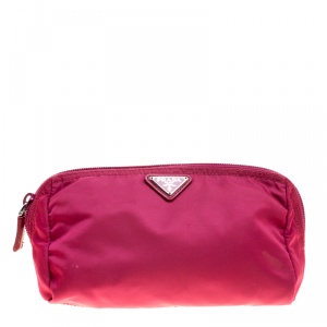 Prada Hot Pink Nylon Cosmetic Pouch