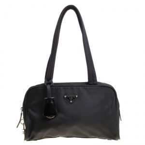 Pre Owned Prada Black Nylon Satchel 