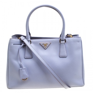 Pre Owned Prada Lilac Saffiano Lux Leather Top Handle Bag