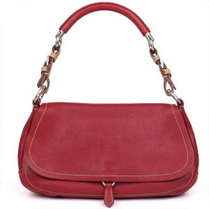 Prada Red Daino Leather Shoulder Bag