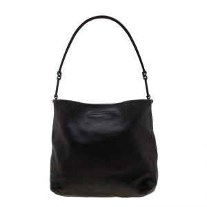 Pre Owned Prada Black Leather Hobo