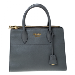 Pre Owned Prada Grey Saffiano Leather Esplanade Tote 