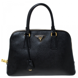 Pre Owned Prada Black Saffiano Lux Leather Promenade Bag