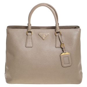 Pre Owned Prada Beige Saffiano Leather Tote