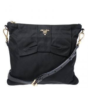 Pre Owned  Prada Black Tessuto Nylon Crossbody Bag