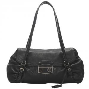 Pre Owned Prada Black Leather Shoulder Bag