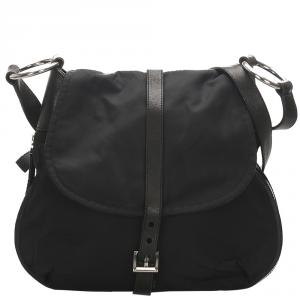 Pre Owned Prada Black Tessuto Nylon Crossbody Bag