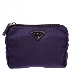 Prada Purple Nylon Mini Zip Pouch