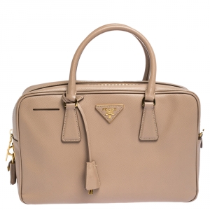 Pre Owned Prada Cammeo Saffiano Lux Leather Bauletto Satchel