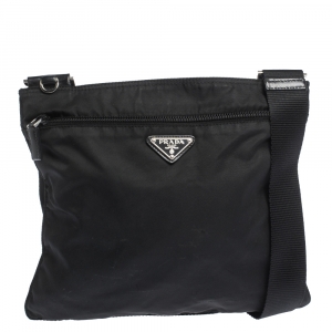 Prada Black Nylon Messenger Bag