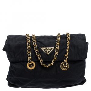 Pre Owned Prada Midnight Blue Nylon Shoulder Bag