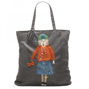Pre Owned Prada Black Nylon Tessuto Tokyo Edition Tote Bag