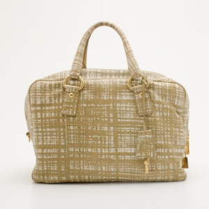 Pre Owned Prada Cedro Cervo Lux Leather Satchel