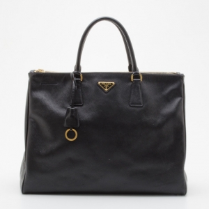 Pre Owned Prada Black Saffiano Large Executive Tote