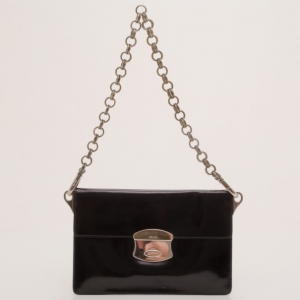 Pre Owned Prada Pattina Black Patent Shoulder Bag