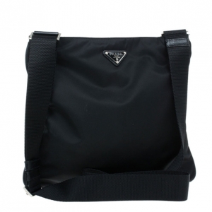 Prada Black Nylon Messenger Bag