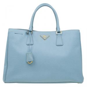 مملوكة مسبقًا Prada Powder Blue Saffiano Lux Leather Large Tote