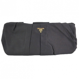 Pre Owned Prada Black Satin Raso Vero Clutch