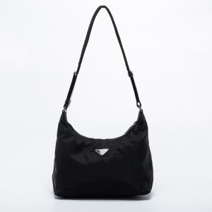 Pre Owned Prada Black Nylon and Leather Shoulder Bag